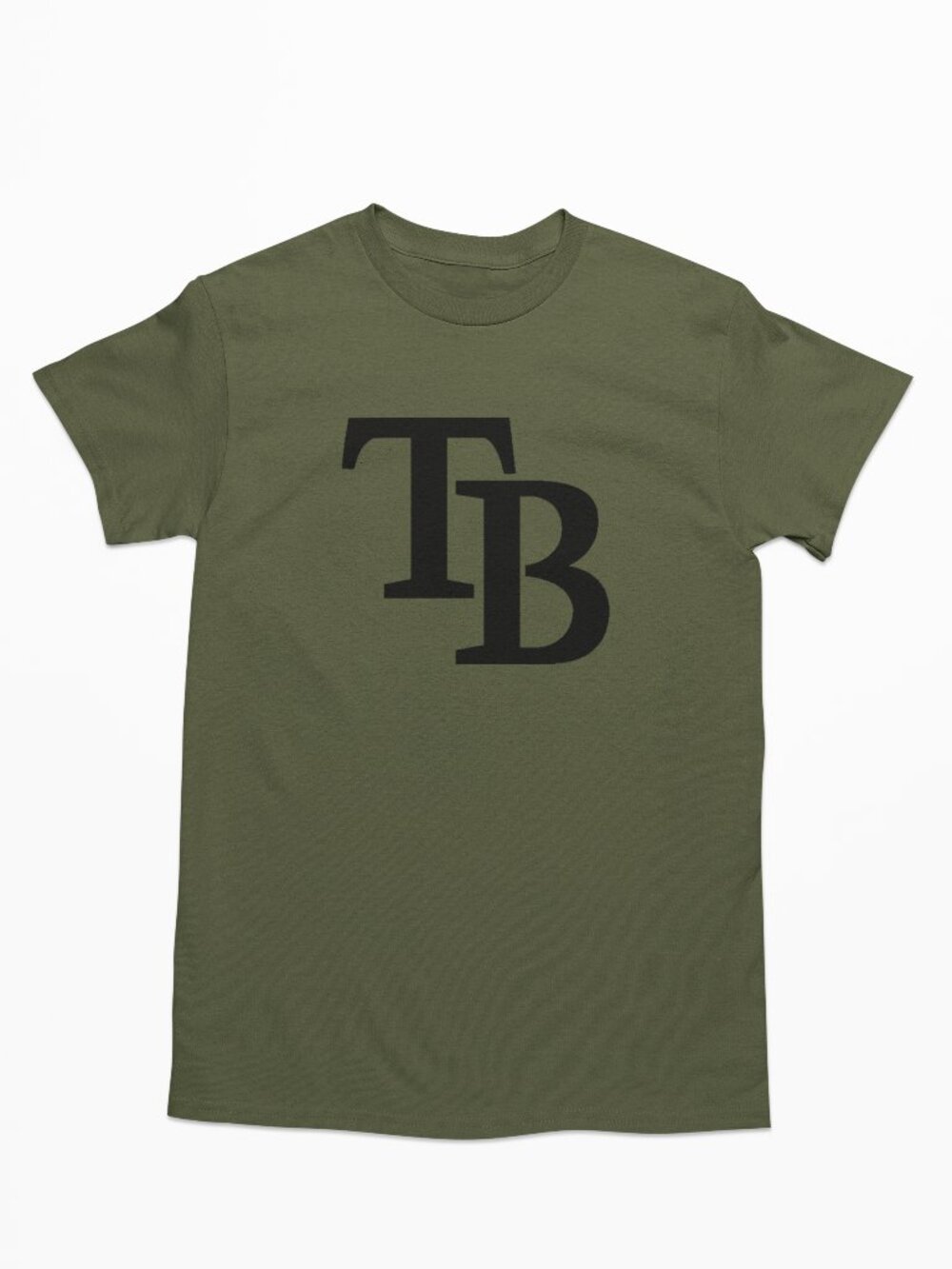 NEW Tampa Bay Rays TB Monogram Logo T-Shirt MILITARY ARMY GREEN